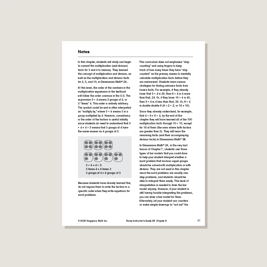 Dimensions Math Home Instructor's Guide 2B - Image 3