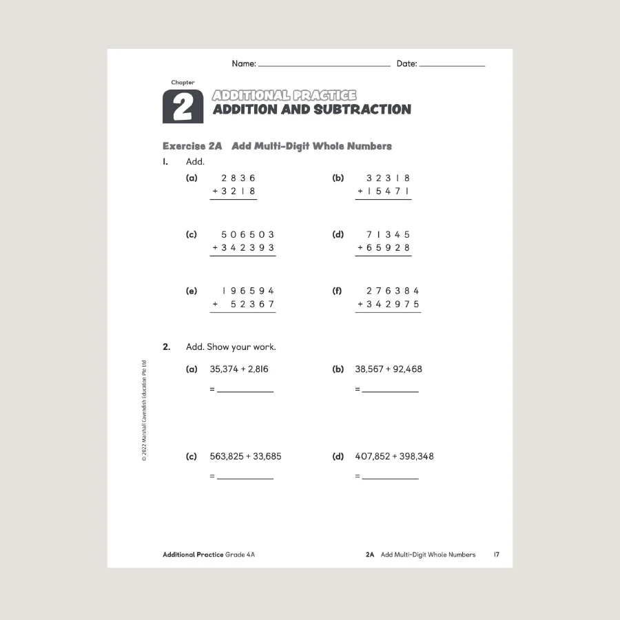 Primary Mathematics Additional Practice 4A (2022 Edition) - Image 2