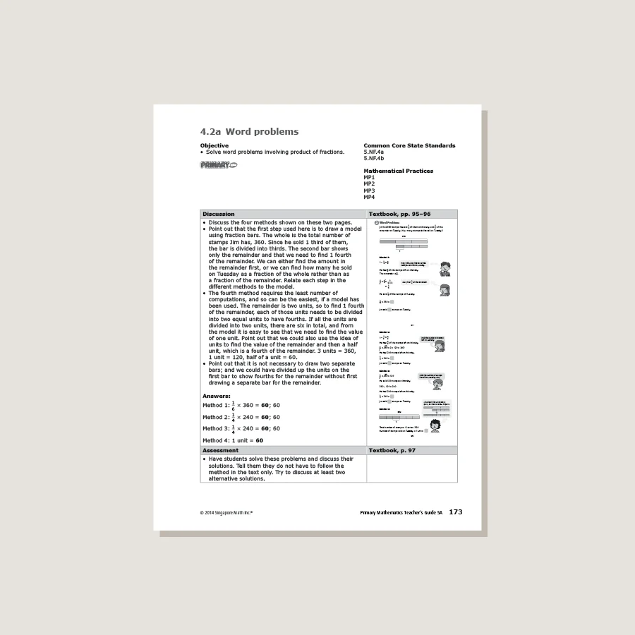 Primary Mathematics Common Core Edition Teacher's Guide 5A - Image 3